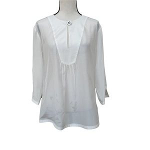 Doncaster ivory silk blend blouse. Tag size is 14, but fit size small